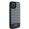 DKNY DKHMP15SPSOSPK iPhone 15 / 14 / 136.1 czarny/black hardcase Leather Printed Pattern Metal Logo MagSafe